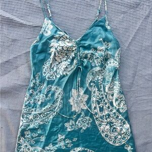 Zara Teal and White Paisley Camisole